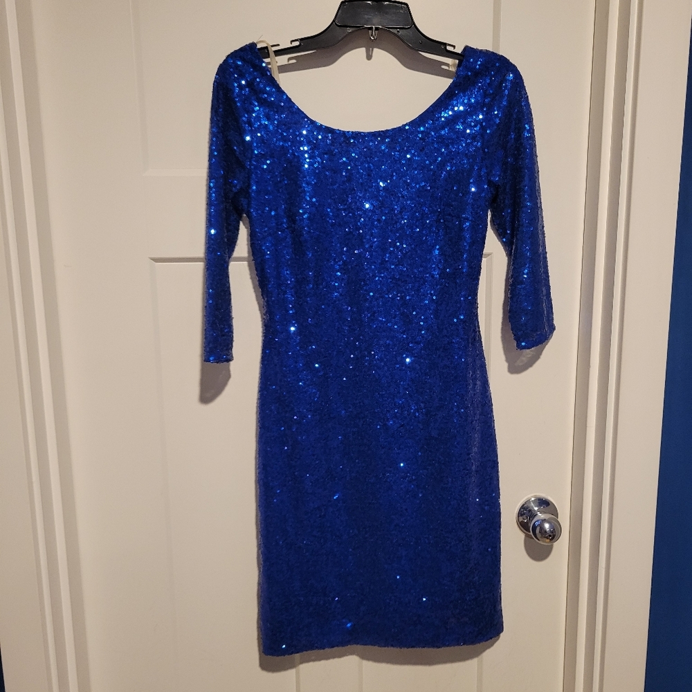 My Michelle Blue Sequin Dress